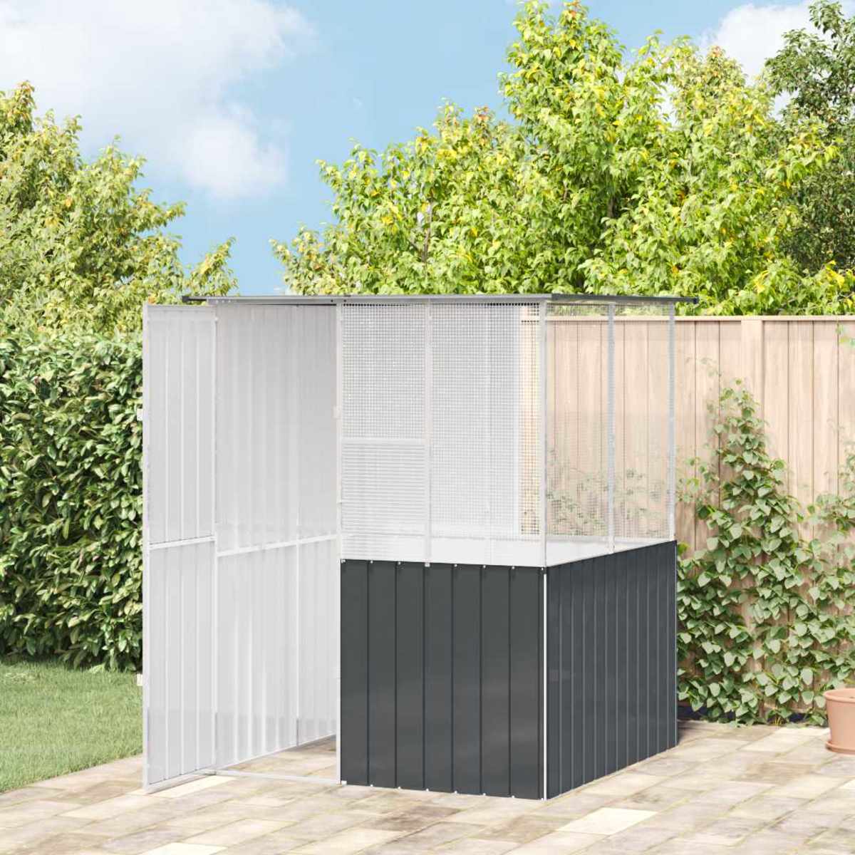 Fuglebur Antracit 165 x 165 x 200 cm Galvaniseret stål
