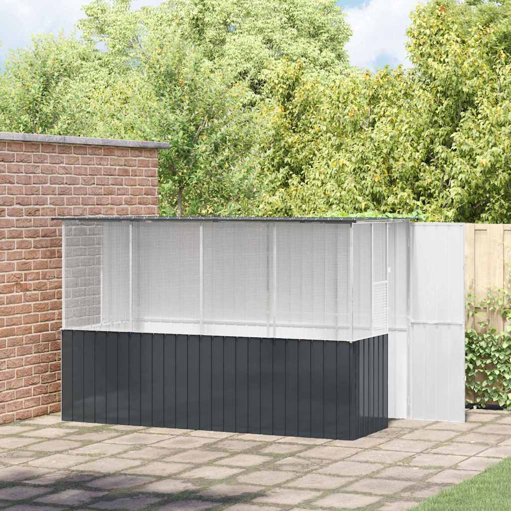Klietka pre vtáky Anthracite 215x78x200 cm Pozinkovaná oceľ 3325169