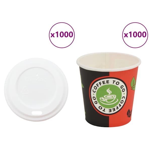 vidaXL kaanega paberist kohvitassid 1000 tk 4 untsi 120 ml
