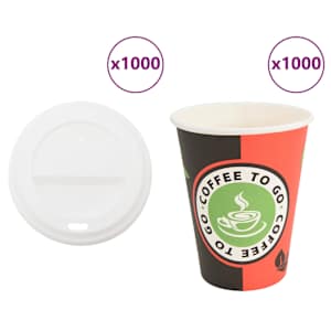 Papirnate skodelice za kavo s pokrovčki 1000 kosov 4oz 100ml