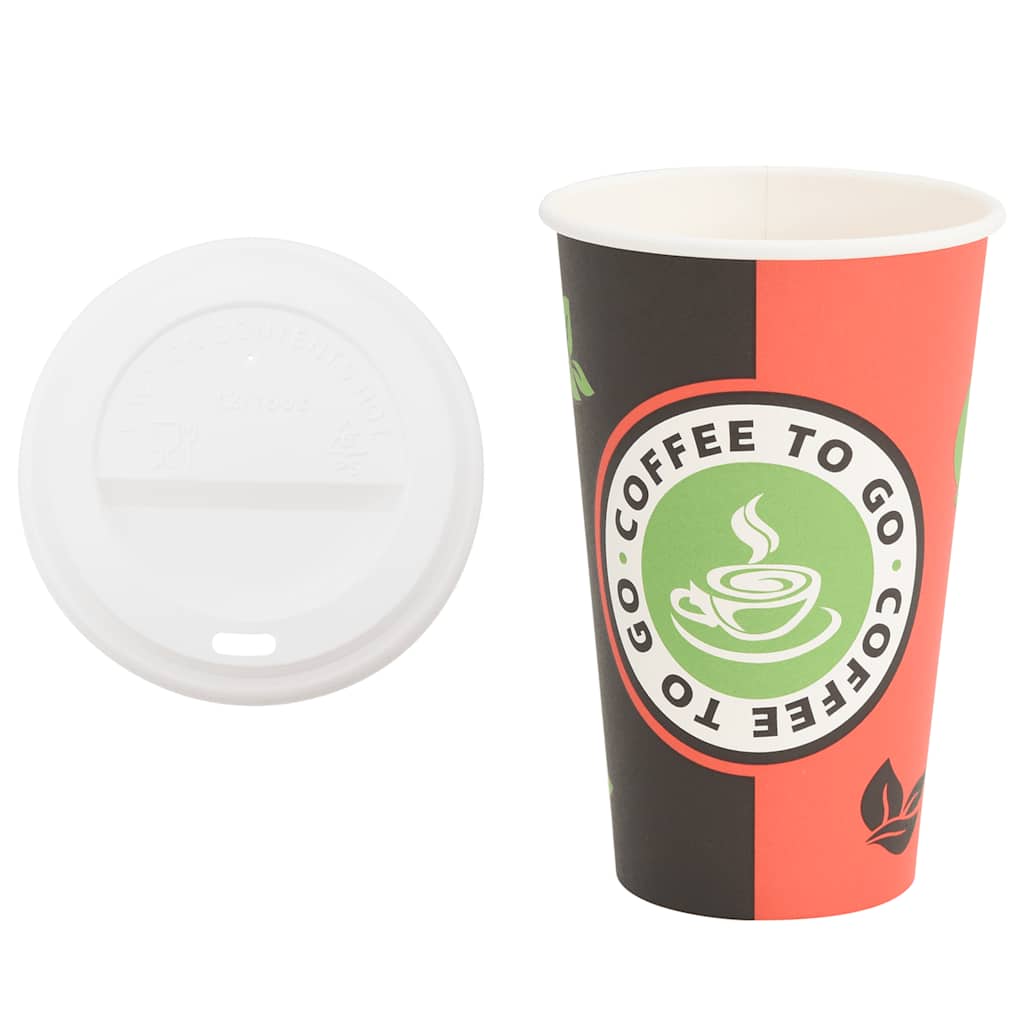 vidaXL Papieren koffiekopjes met deksel 1000 st 16oz 400 ml afbeelding