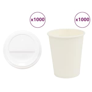 Papírové kelímky na kávu s víčky 1000 pcs 8oz 200ml - obrázek 1