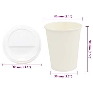 Papírové kelímky na kávu s víčky 1000 pcs 8oz 200ml - obrázek 10