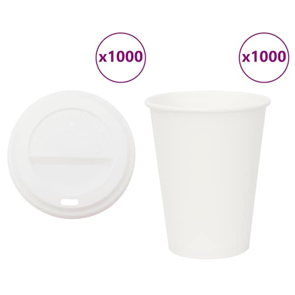 vidaXL kaanega paberist kohvitassid 1000 tk 12 untsi 300 ml