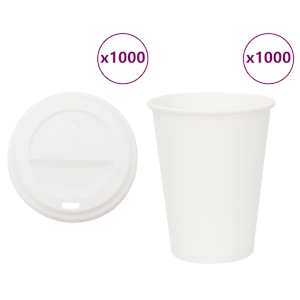 Papirnate skodelice za kavo s pokrovčki 1000 kosov 12oz 300ml