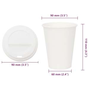 Papírové kelímky na kávu s víčky 1000 pcs 12oz 300ml - obrázek 10