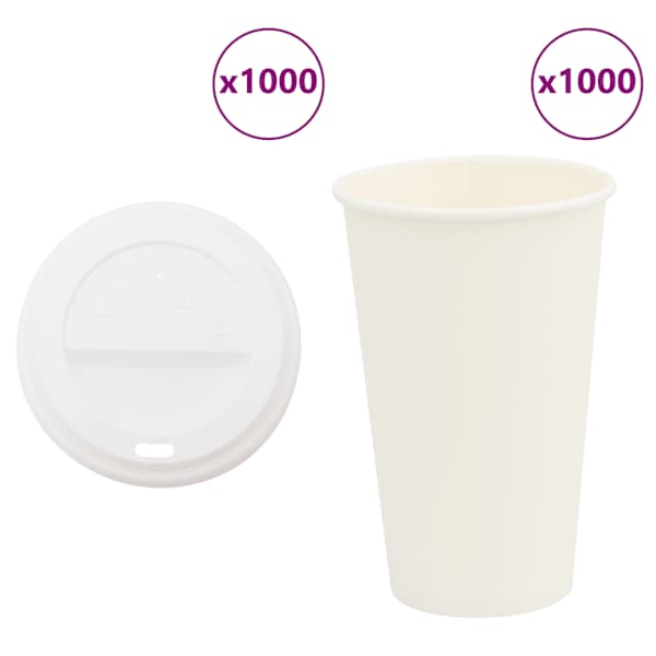 vidaXL kaanega paberist kohvitassid 1000 tk 16 untsi 400 ml