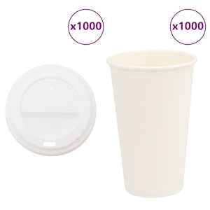 Papirnate skodelice za kavo s pokrovčki 1000 kosov 16oz 400ml