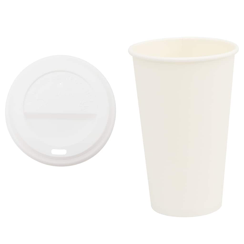 vidaXL Papieren koffiekopjes met deksel 1000 st 16oz 400 ml afbeelding