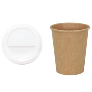 Papírové kelímky na kávu s víčky 1000 pcs 8oz 200ml - obrázek 2