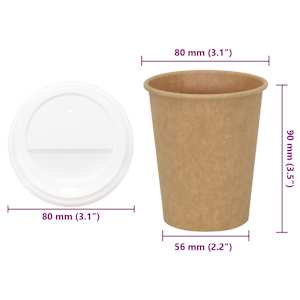 Papírové kelímky na kávu s víčky 1000 pcs 8oz 200ml - obrázek 10