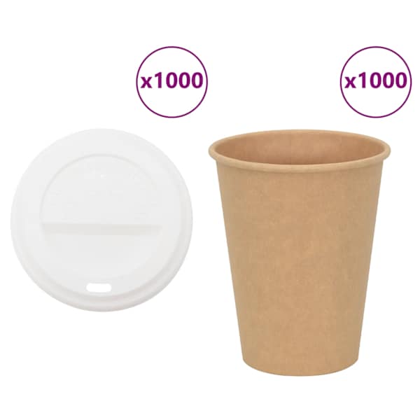 vidaXL kaanega paberist kohvitassid 1000 tk 12 untsi 300 ml