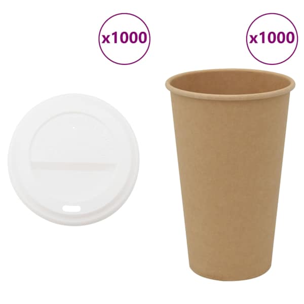 vidaXL kaanega paberist kohvitassid 1000 tk 16 untsi 400 ml