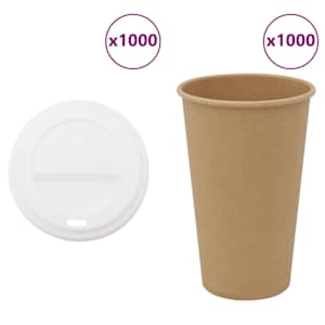Papírové kelímky na kávu s víčky 1000 pcs 16oz 400ml