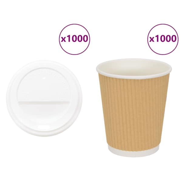 vidaXL kaanega paberist kohvitassid 1000 tk 8 untsi 200 ml