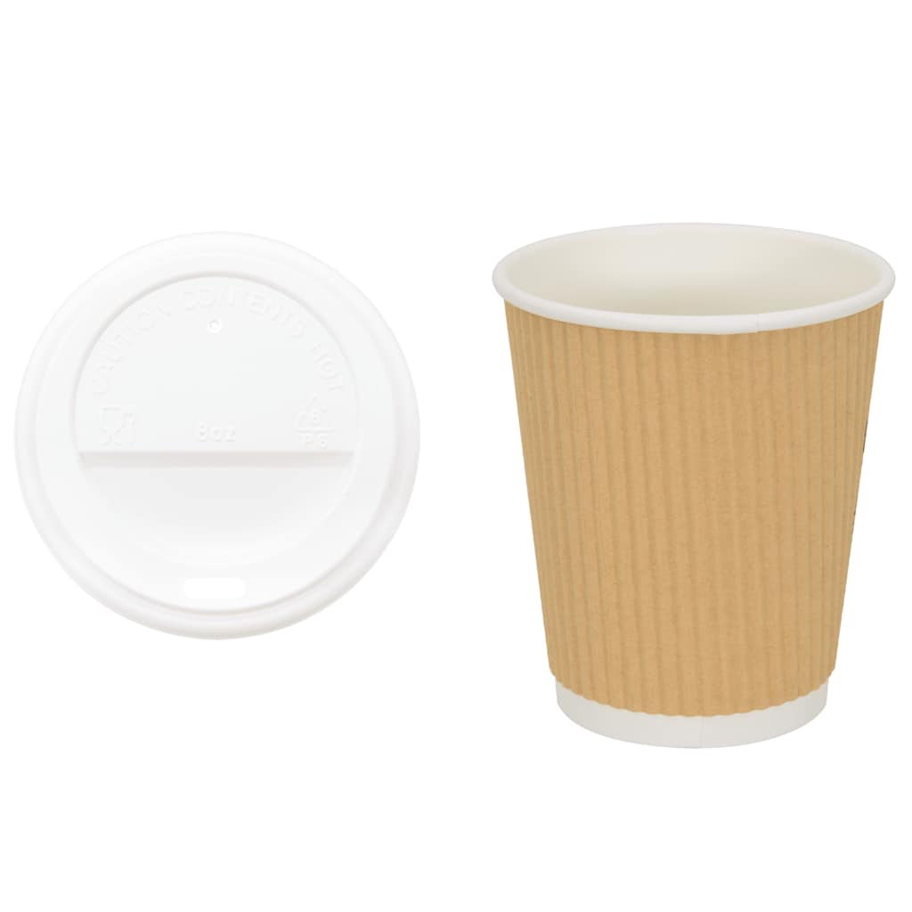 vidaXL Papieren koffiekopjes met deksel 1000 st 8oz 200 ml afbeelding