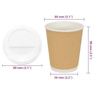 Papírové kelímky na kávu s víčky 1000 pcs 8oz 200ml - obrázek 10