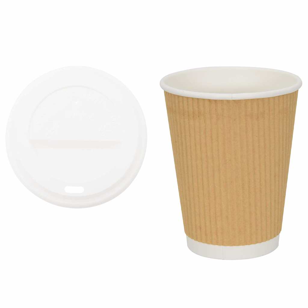 vidaXL Papieren koffiekopjes met deksel 1000 st 12oz 300 ml afbeelding