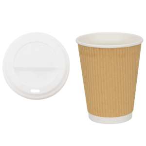 Papírové kelímky na kávu s víčky 1000 pcs 16oz 400ml - obrázek 2