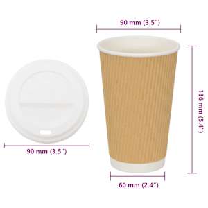 Papírové kelímky na kávu s víčky 1000 pcs 16oz 400ml - obrázek 10