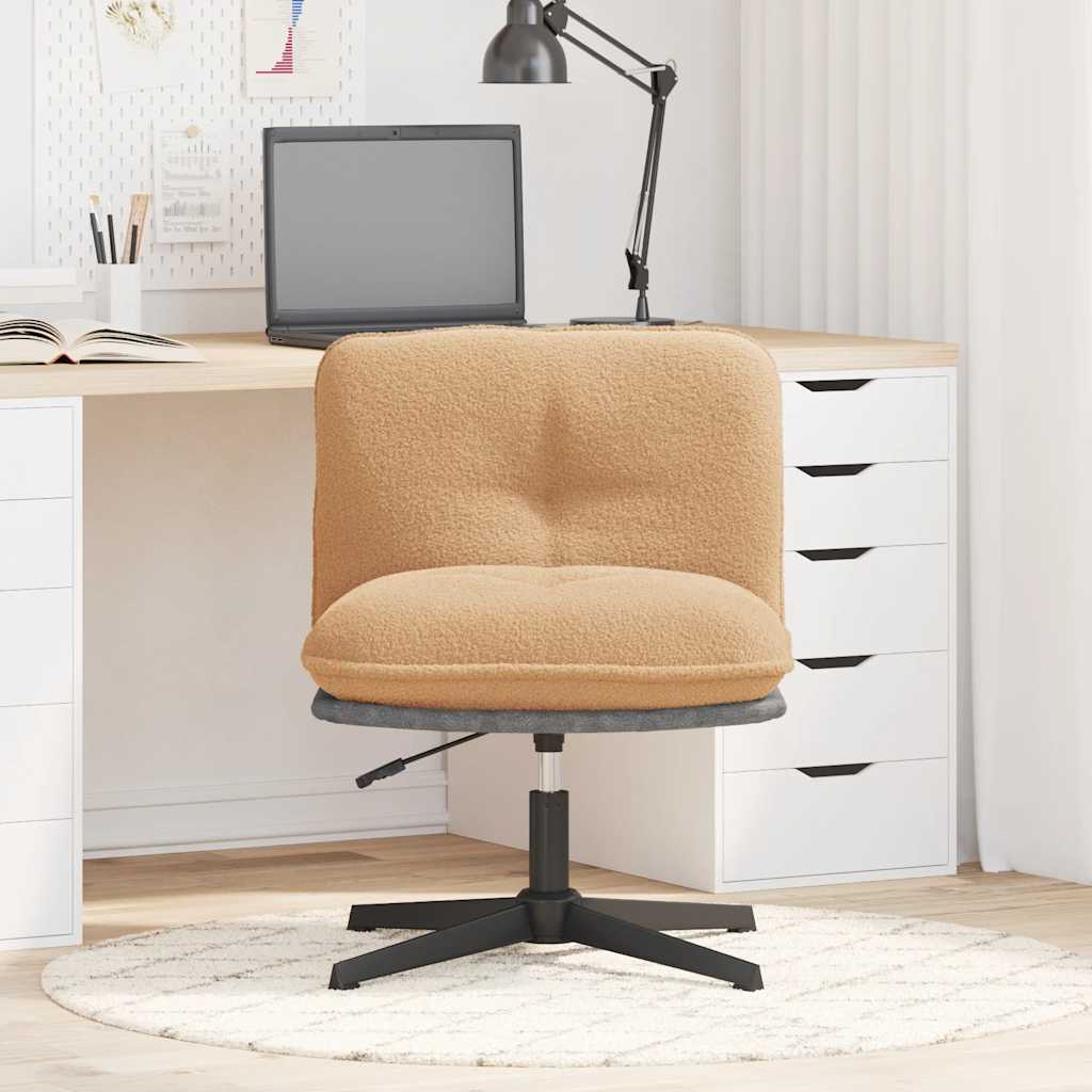 Thumbnail - vidaXL Bürodrehstuhl Beige Gelockter wollähnlicher Stoff