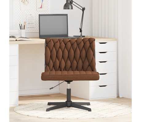 vidaXL Chaise pivotante de bureau Marron Tissu