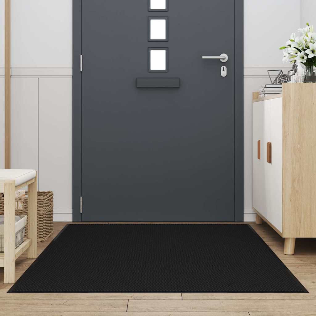Dørmåtte - sort 115 × 200 cm, skridsikker og vaskbar