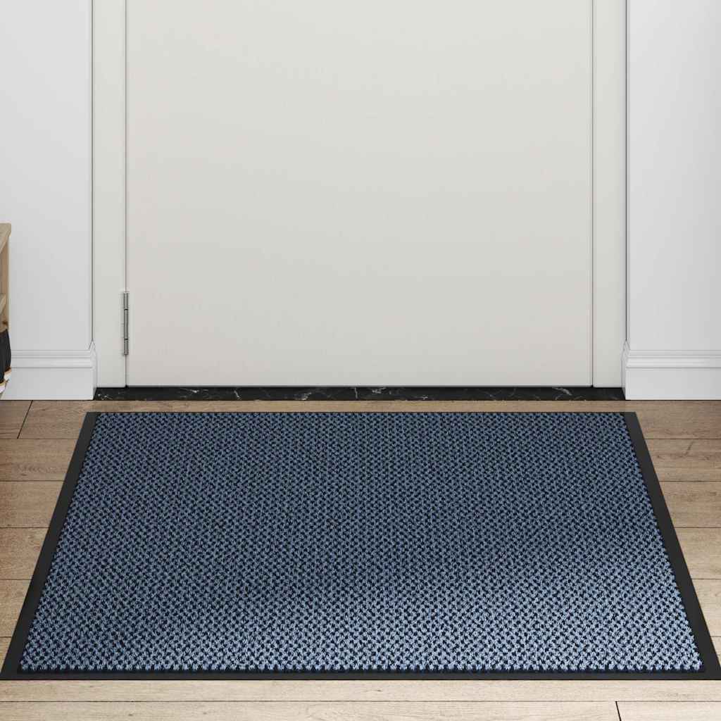 vidaXL Deurmat 90x120 cm blauw