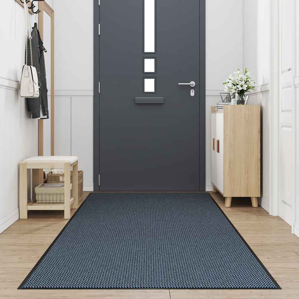 vidaXL Deurmat 115x400 cm blauw