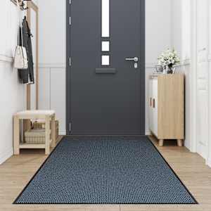 vidaXL Deurmat 115x400 cm blauw