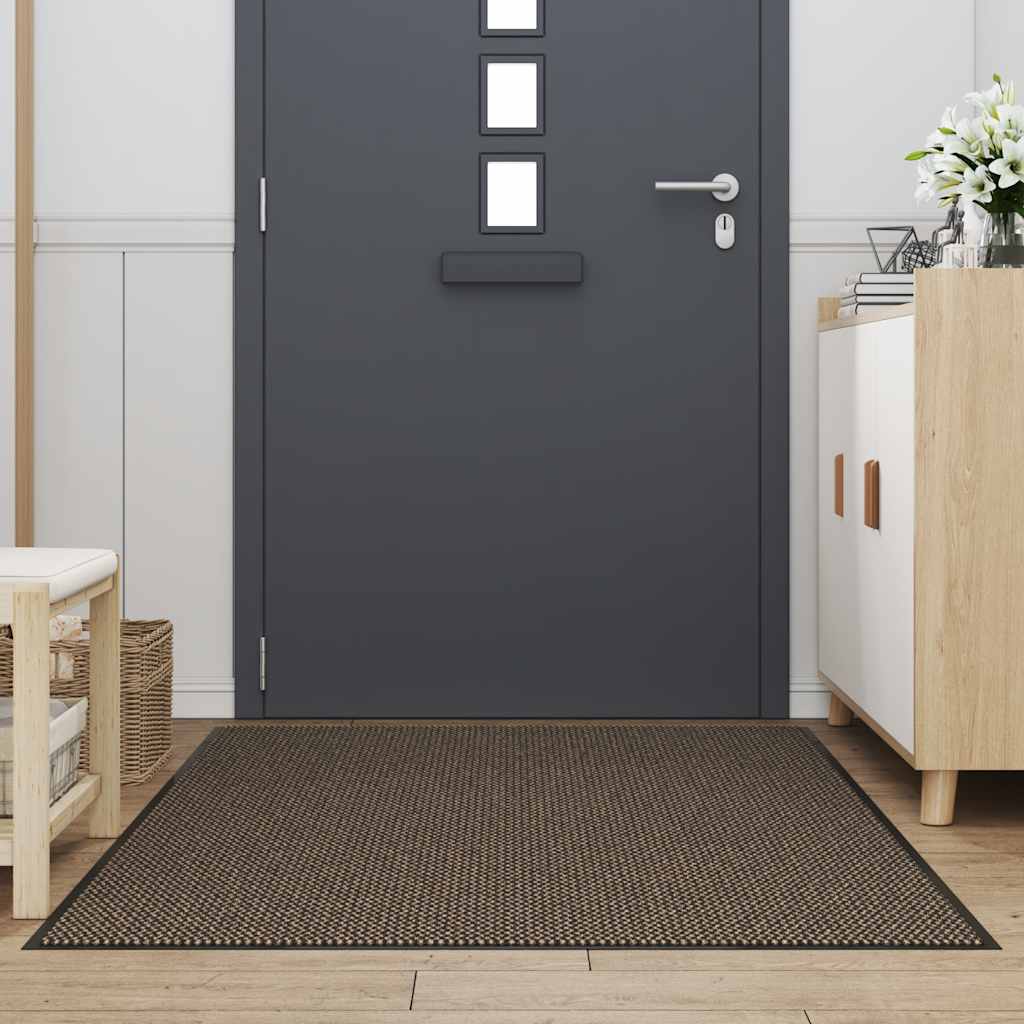 Dørmåtte brun 115 × 200 cm - stor skridsikker velkomstmåtte i polypropylen