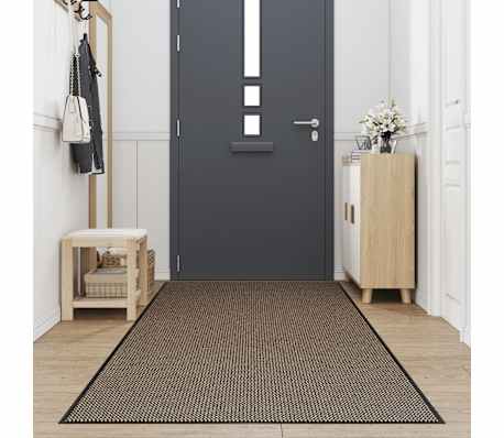 vidaXL Doormat Brown Polypropylene and PVC 45.3 x 118.1 in Doormat