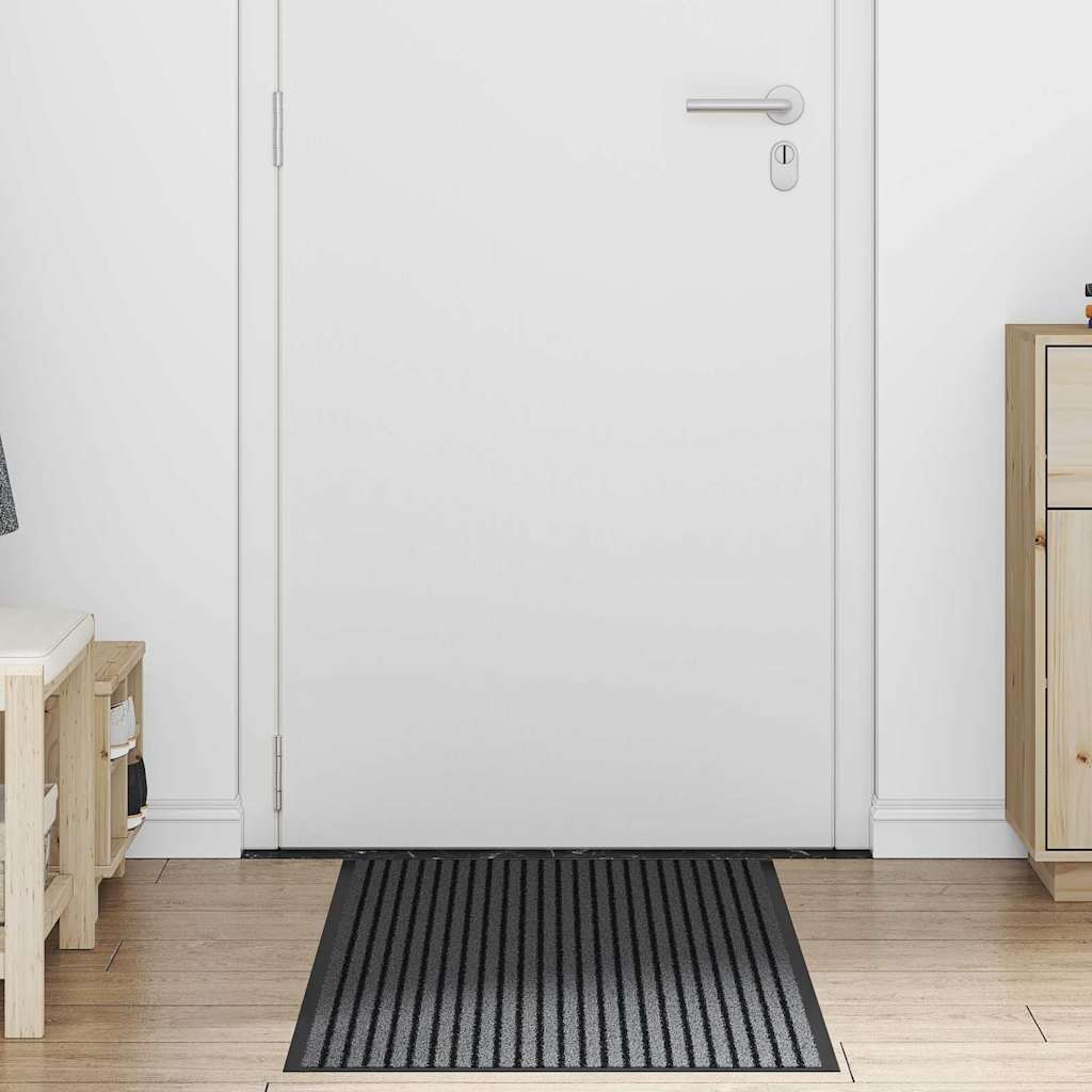 Мат за врата Striped Черен и Сив 60 x 150 cm Полипропилен, PVC