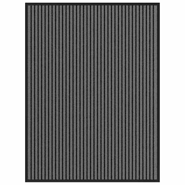 vidaXL Uksematt Triip Must ja Hall 90x120 cm