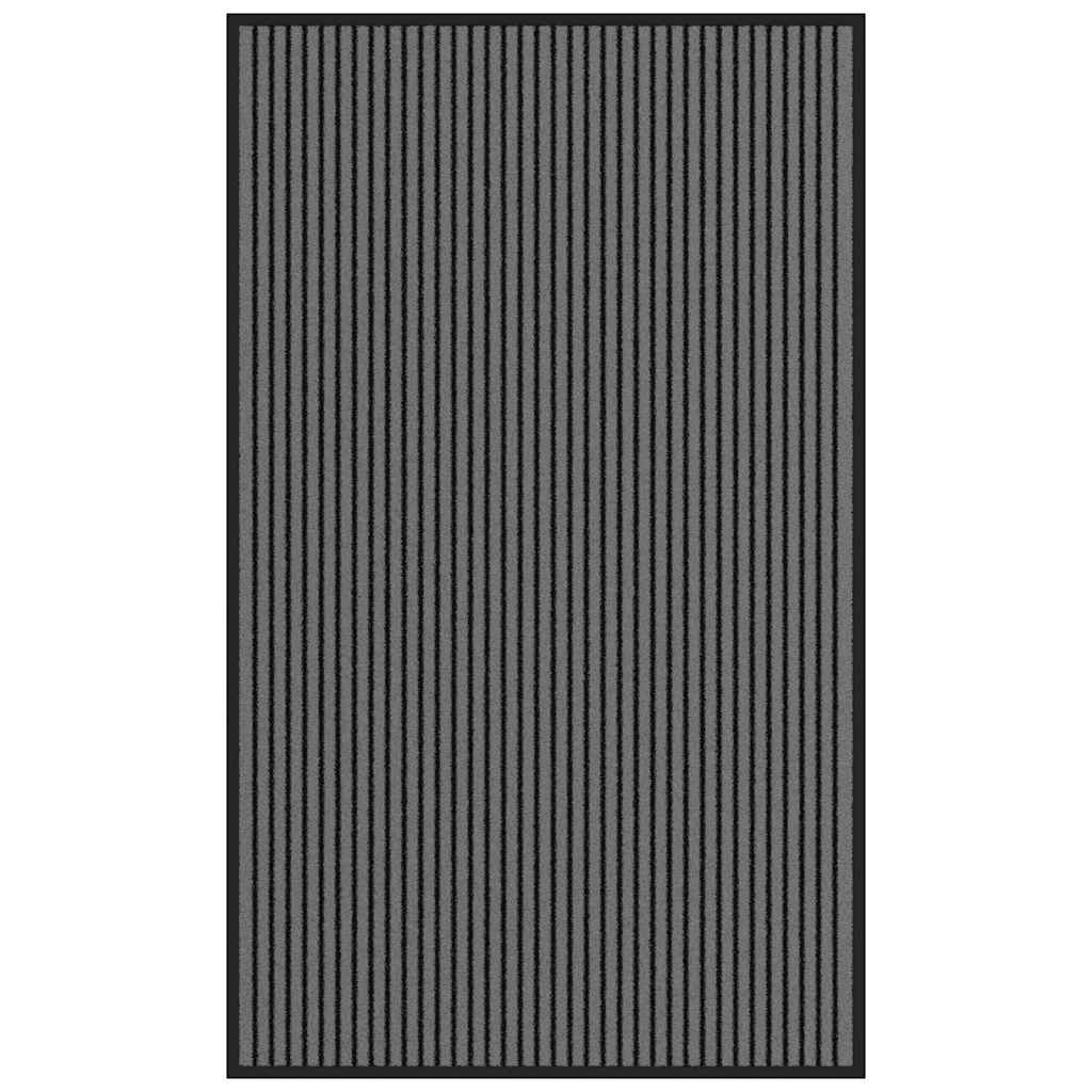 vidaXL Fußmatte Streifen Schwarz und Grau 90x150 cm