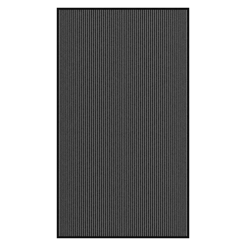 vidaXL Fußmatte Streifen Schwarz und Grau 115x200 cm