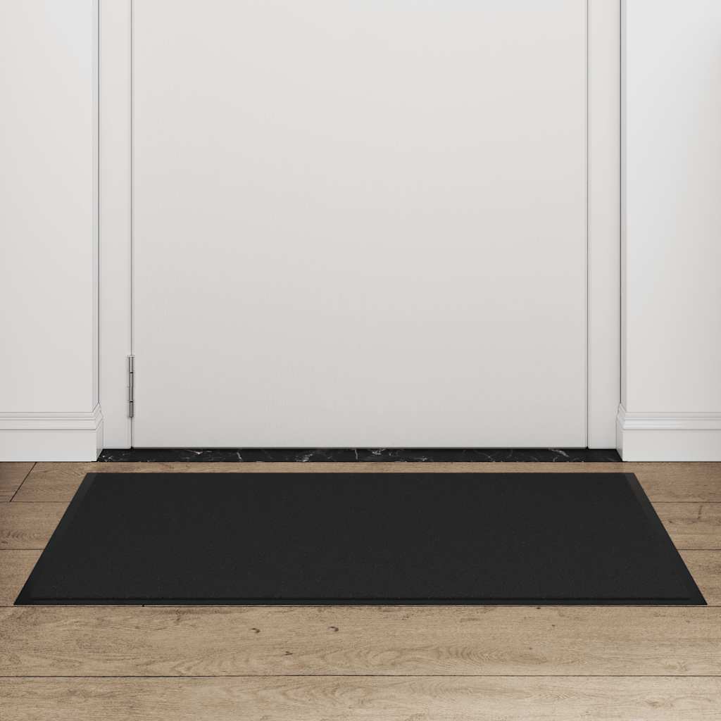 vidaXL Deurmat 60x90 cm zwart afbeelding