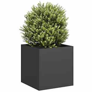 Planter Black 40x40x40 cm Hladno valjano jeklo