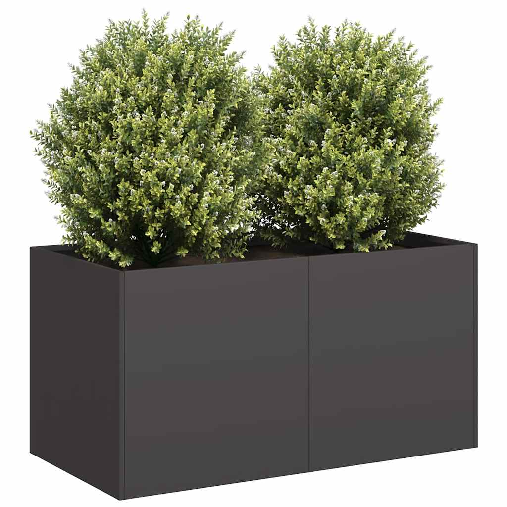 vidaXL Jardinier negru 80x40x40 cm Oțel laminat la rece