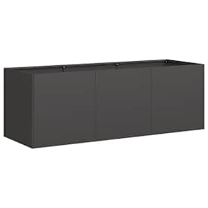 vidaXL lillepott, must, 120 x 40 x 40 cm, k&uuml;lmvaltsitud teras
