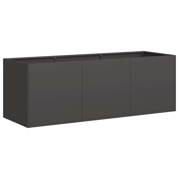 vidaXL lillepott, must, 120 x 40 x 40 cm, k&uuml;lmvaltsitud teras