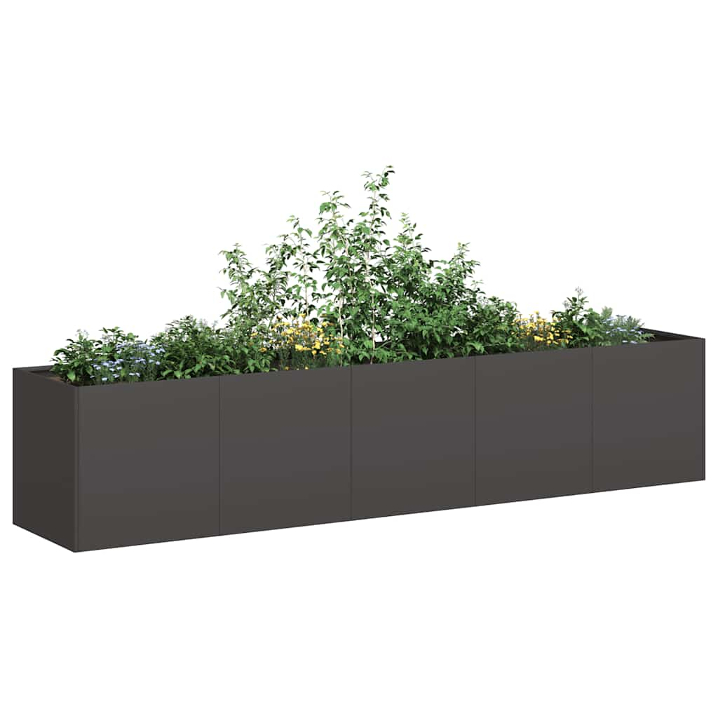 vidaXL Jardinier negru 200x40x40 cm Oțel laminat la rece