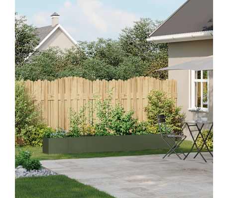 vidaXL Planter Olive Green 280x40x40 cm Cold-rolled Steel
