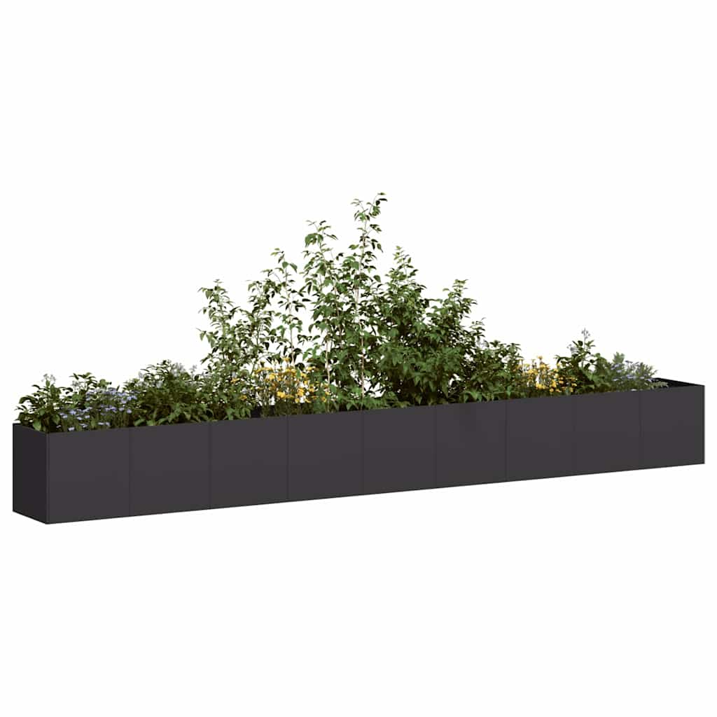 vidaXL Jardinier negru 360x40x40 cm Oțel laminat la rece