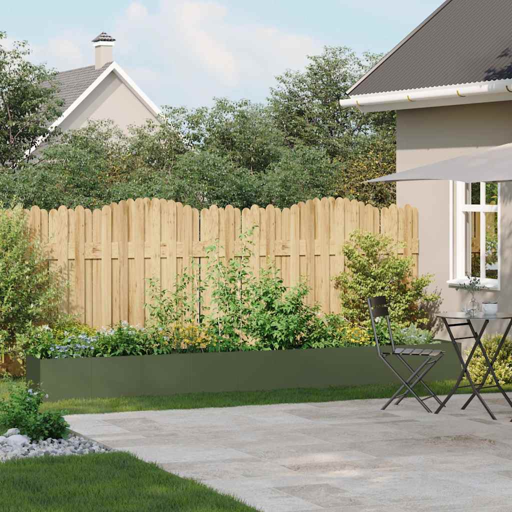 Thumbnail - vidaXL Pflanzkübel Olivgrün 360x40x40 cm Kaltgewalzter Stahl