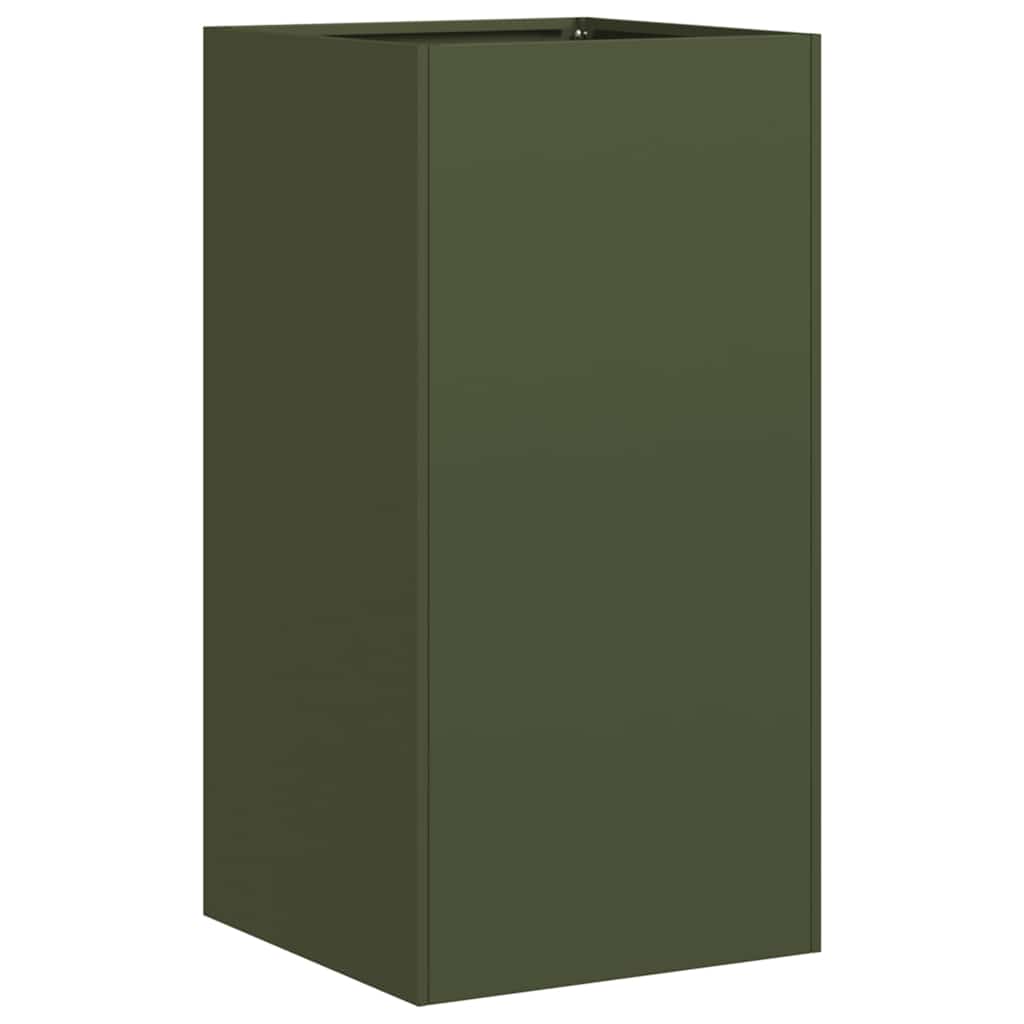 vidaXL kvetináč Olive Green 40x40x80 cm Oceľ valcovaná za studena