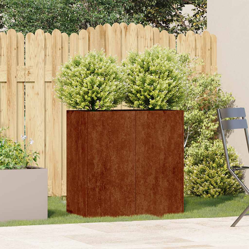vidaXL Jardinieră Rusty 80x40x80 cm Oțel pentru intemperii