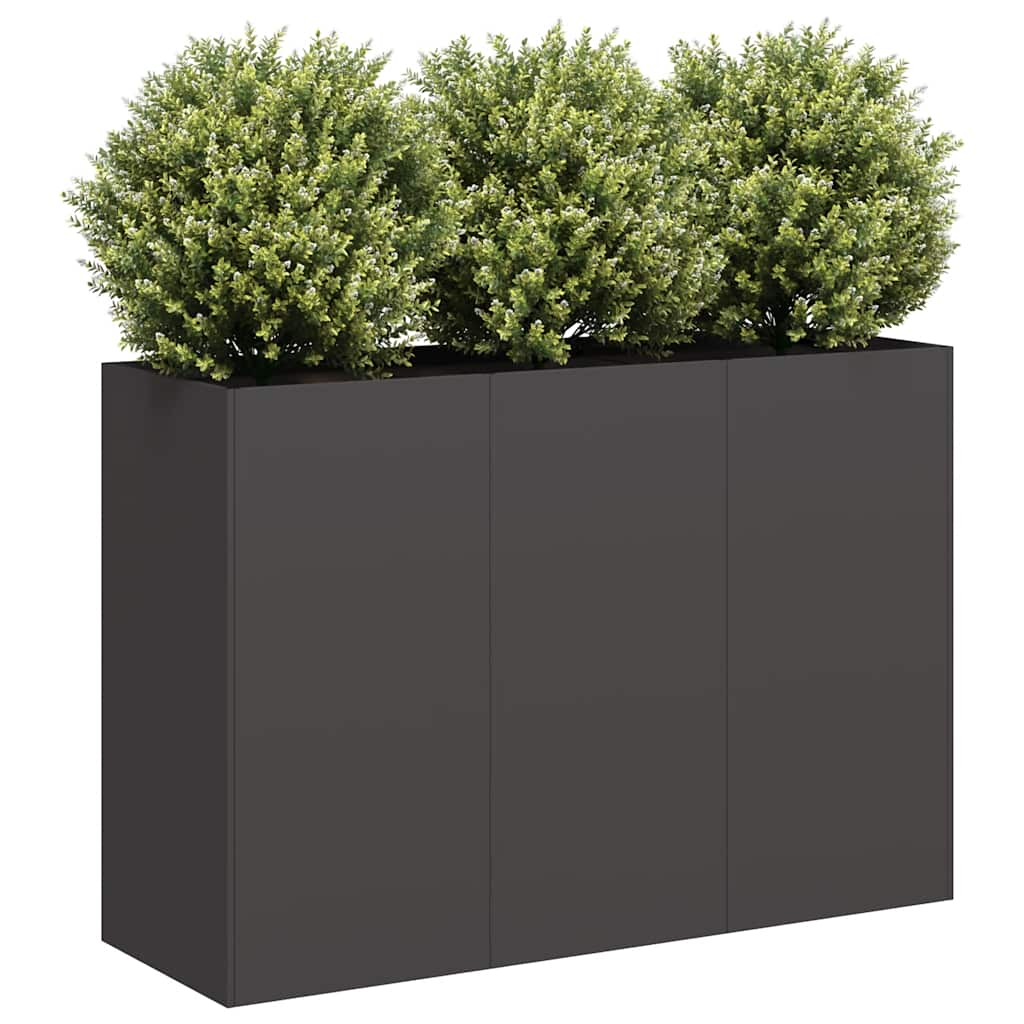 vidaXL Jardinier negru 120x40x80 cm Oțel laminat la rece