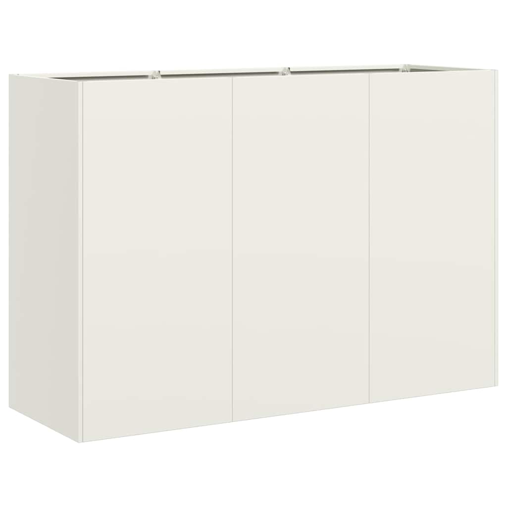 vidaXL Truhlík bílý 120x40x80 cm Ocel válcovaná za studena
