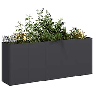 Planter Black 200x40x80 cm Hladno valjano jeklo